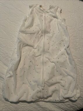 Pottery Barn Kids White Sleep Sack with Subtle Metallic Dots